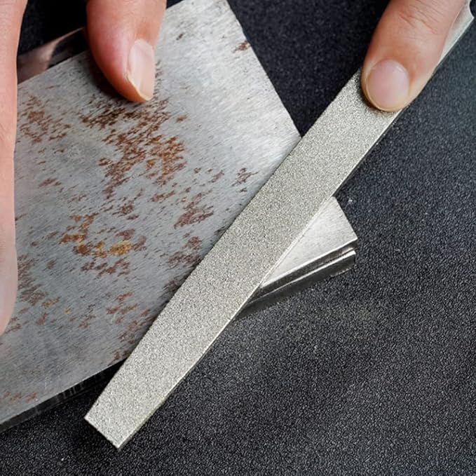 YKLP 8inch Diamond Coated Triangle File Plastic Handle Hand Tools for Grinding on Glass, Stone, Marble, Rock, Bone 120 Grit1