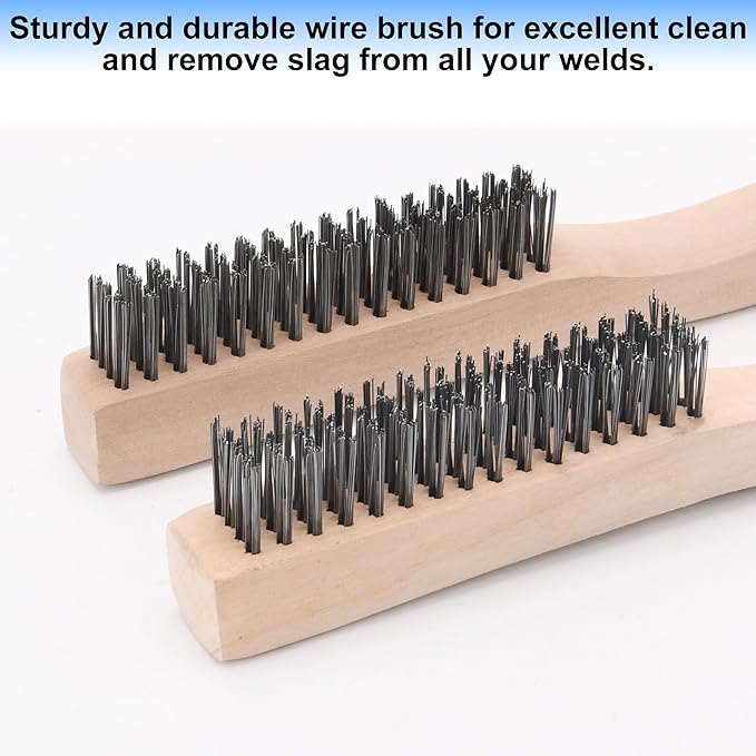 Welding Chipping Hammer with Coil Spring Handle,11Inch Welding Steel Wire Brush for Cleaning Removing Slag and Welding Residue