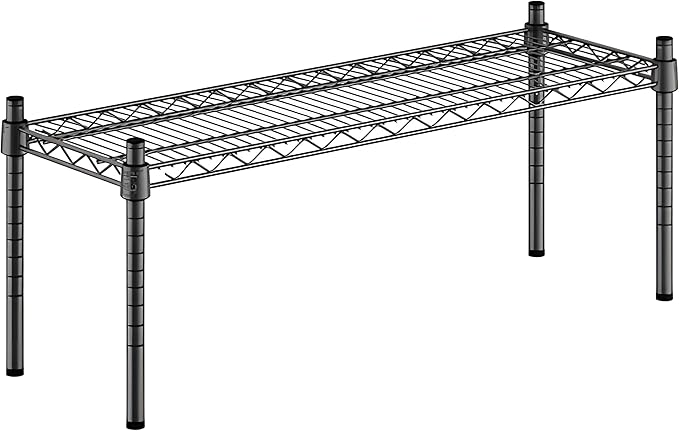 12" x 36" x 14" Black Epoxy Wire Storage Shelf, Dunnage Rack, Commercial 1 Tier Small Shelf