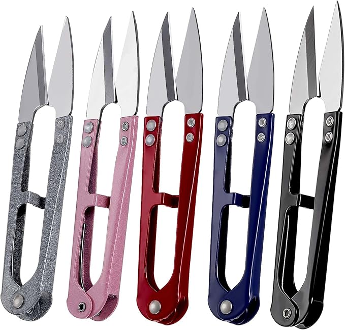 5 Pack 4.3inch Thread Snips Small High-Carbon Steel Sewing Scissors Mini Yarn Thread Cutter Snippers Trimming Nippers Supplies for Stitch DIY