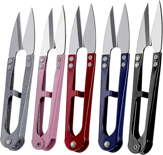5 Pack 4.3inch Thread Snips Small High-Carbon Steel Sewing Scissors Mini Yarn Thread Cutter Snippers Trimming Nippers Supplies for Stitch DIY