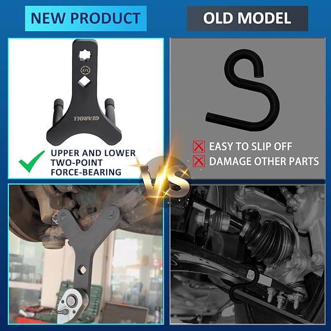 Lower Control Arm Prying Tool, Suspension Specialty Arm Lever Bushing Tool, Lower Ball Joint Pry, Control Arm Tool Suspension Arm Lever Compatible with 1/2" Drive Extension Breaker Bar