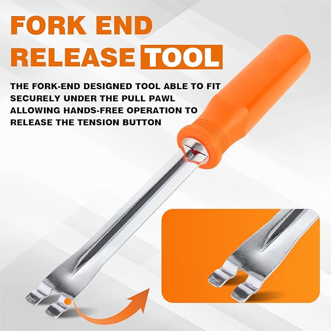 BARTOO 2PCS Automatic Slack Adjuster Tools, 5/16'' Double Square Ratcheting Wrench & Fork End Release Tool, Brake Adjustment Tool for Semi Truck, Heavy Duty Truck,Trailers