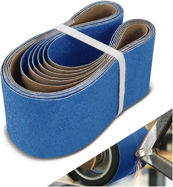 4 x 36 Inch Sanding Belts, 6 Pcs 80 Grit, Zirconia Sanding Belts for Metal Polishing, Woodworking, Surface Refining