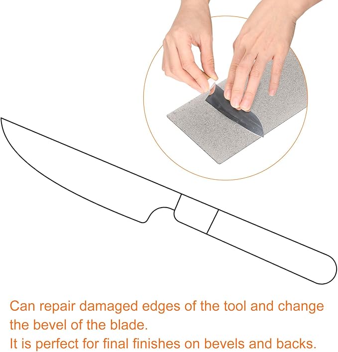 HARFINGTON 5pcs Diamond Sharpening Stone Set 80/150/400/800/1500 Grit Knife Sharpening Stone Surface Plate for knives Scissors Kitchen Tools, Silver Tone