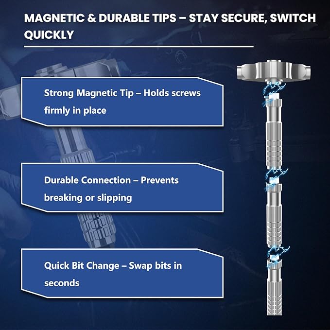 40-in-1 Magnetic Ratchet Screwdriver Set with Detachable T-Handle, Dual-Direction Gear, Magnetic Booster, Extended Grip & Storage Box for Home DIY, Small Appliances& General Repairs