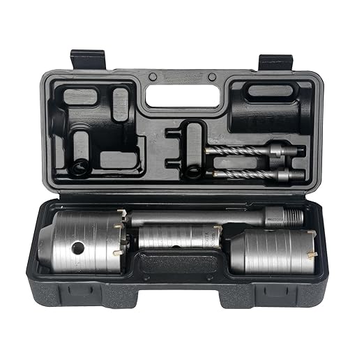 BINOTA Concrete Hole Saw Kit, Rotary Hammer Core Bit Hole Saw, with SDS Plus Shank, for Concrete Cement Brick Wall Stone Masonry, Core bit Set 30 50 65 mm