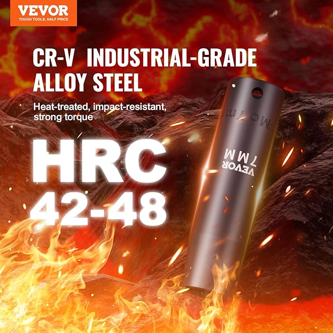 VEVOR 1/2" Drive Impact Socket Set, 23 Piece Socket Set SAE 竊?/16" -1"竊? Metric 竊?3-24mm竊? Point Cr-V Alloy Steel for Auto Repair with Ratchet Handle Rugged Construction Storage Case