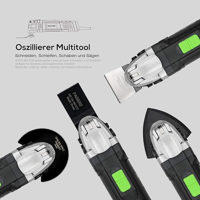 GALAX PRO 3.5A 6 Variable Speed Oscillating Multi Tool Kit with Quick Clamp System Change and 30pcs Accessories, Oscillating Angle:4째 for Cutting, Sanding, Grinding