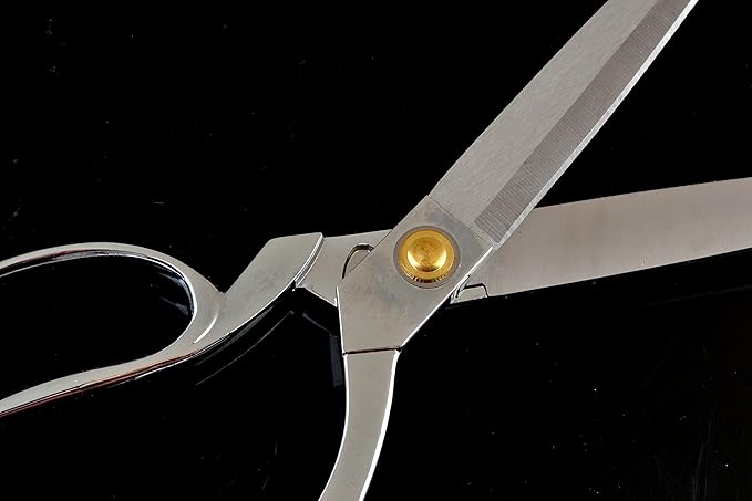 eZthings짰 Heavy Duty 10.5" Scissors For Cutting Fabric, Leather, and Raw Materials (10.5 Inch Silver)