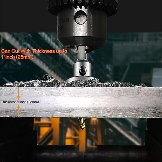 DECKRKAT 1-7/8" TCT Hole Saws for Hard Metal, Heavy Duty 48mm Tungsten Carbide Tipped Hole Cutters Set with Spring-Loaded Pilot Drill Bits for Stainless Steel, Metal, Iron, and Plastic.
