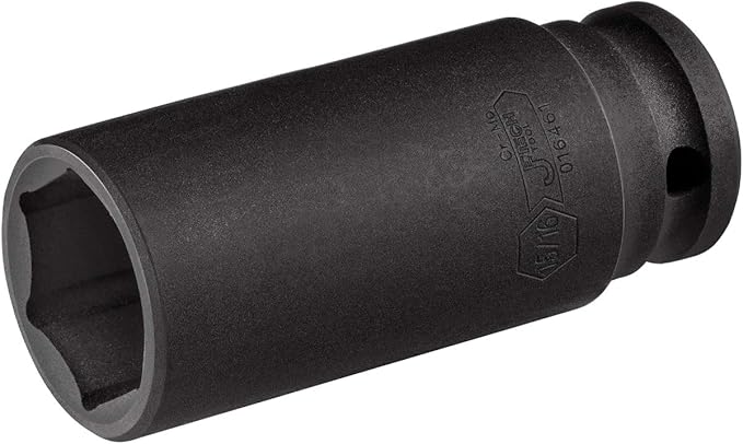 Jetech 1/2 Inch Drive x 15/16 Inch Deep 6-Point Impact Socket, with Anti-Rounding 6 Point Design, Heat-Treated CRV Steel