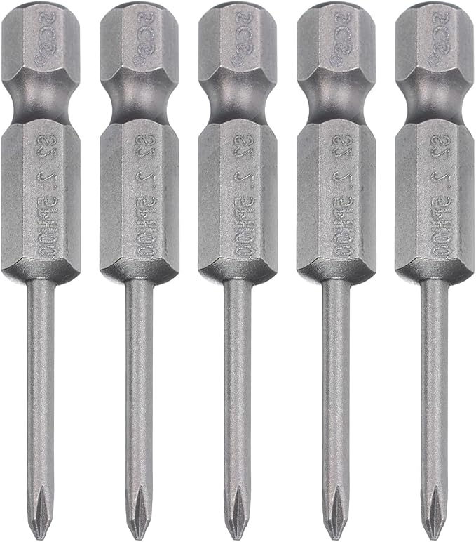 5 Pcs Magnetic Phillips Screwdriver Bit PH00 1/4" Hex Shank 50mm Long 2.5mm Rod