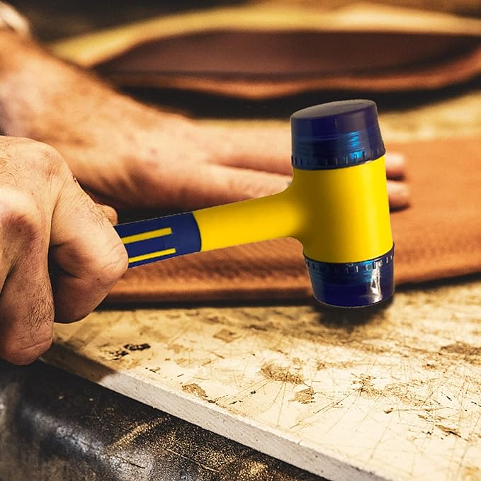 Rubber Mallet,KAIHAOWIN Small Mallet Hammer, Double-Faced Soft Mallet with Ergonomic Shaped Plastic Handle and Anti-Slip Coating for Jewelry, Leather Crafts, Woodworking 30mm