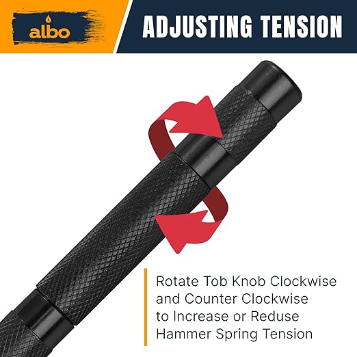 ALBO Automatic Center Punch Tool ??5 Inch Spring Loaded Punch for Metal, Wood & Steel ??Heavy Duty Drill Punch ??Blackened Finish, Precision Tip for Accurate Marking in Workshop (1pc)