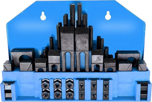 HFS(R) 58 Pieces 5/8" T-Slot Hold Down Clamp Clamping Set Kit for Use with Bridgeport mills (5/8" Slot 1/2"-13 Stud)