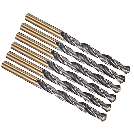 PATIKIL 7.5mm Drill Bit, Jobber Straight Shank 4341 High-Speed Steel 118째 Black and Gold Finish for Medium-Hard Metal Steel Acrylic - 6 Pack