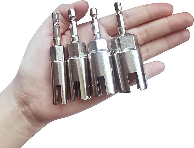 4 Pack竊?0mm, 13mm, 16mm, 19mm竊?/4" hex Shank nut Driver Power Wing nut Drill bit Socket Tool Drive kit,wing nut driver,drill hange,For Hexagonal Shank Steel Drill Bit, For Screw Hole, Q-Hanger