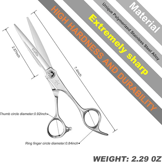 High-end Professional Extremely Very Sharp Barber Hair Cutting Scissors Hairdresser Shears For Hair 6.5 Inch Haircut Scissor Made Of Stainless Steel For Hairdressing Salon and Home Use