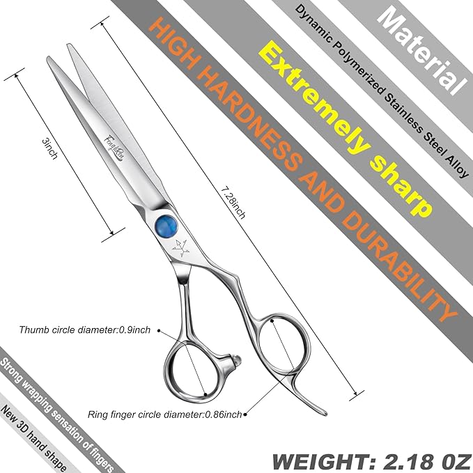 High-end Professional Extremely Very Sharp Barber Hair Cutting Scissors Hairdresser Shears For Hair 6.6 Inch Haircut Scissor Made Of Dynamic Stainless Steel For Hairdressing Salon Home Use