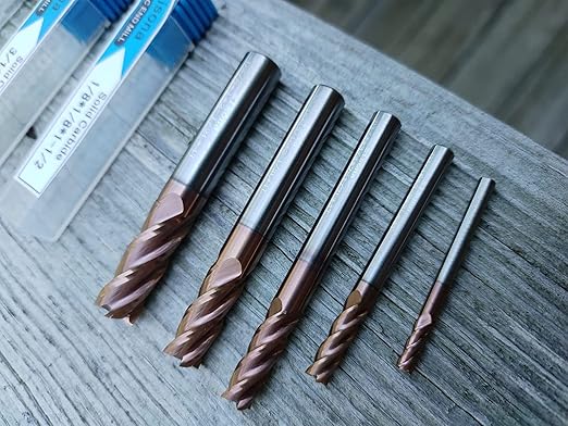 1/2" Square Nose Carbide End Mill Bits - 4 Flutes竊?/2" Diamter竊?'' Overall Length - Sharpness竊똃urable竊똕mooth Cutting