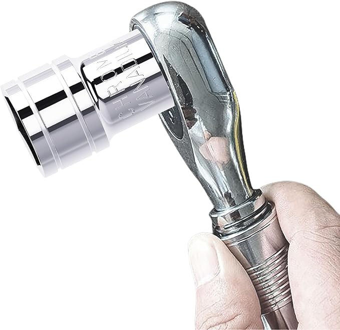 16mm Shallow Socket, 1/2 Inch Drive, 6-Point, Metric, Heat Treated CR-V Steel Short Sockets, Full Polishing, 1.5 Inch Length