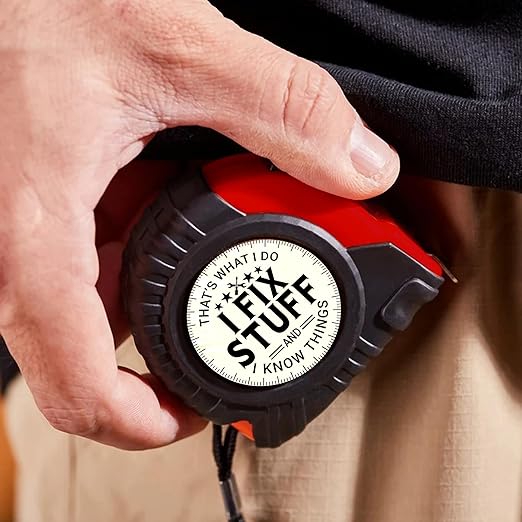 Grandpa, Uncle Gifts for Fathers Day Tape Measure - Funny Birthday Gag Gifts for Dad, Husband, Mechanic, Men - That's What I Do I Fix Stuff and I Know Things - Woodworking Carpenter Measuring Tape