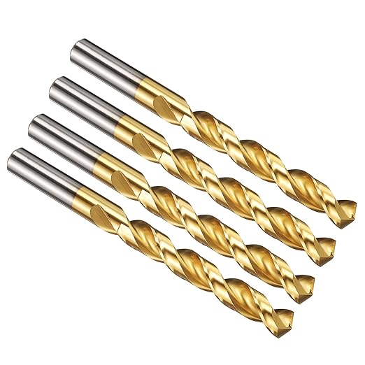 PATIKIL 13mm Drill Bit, M42 8% Cobalt High-Speed Steel Jobber Straight Shank 135° Titanium Nitride (TiN) Coated for Hard Metal Stainless Steel - 4 Pack