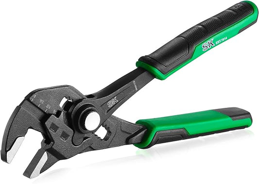 SK 7.5-Inch Pliers Wrench, Premium CR-V Construction, Smooth Parallel Jaws with Comfortable Grips