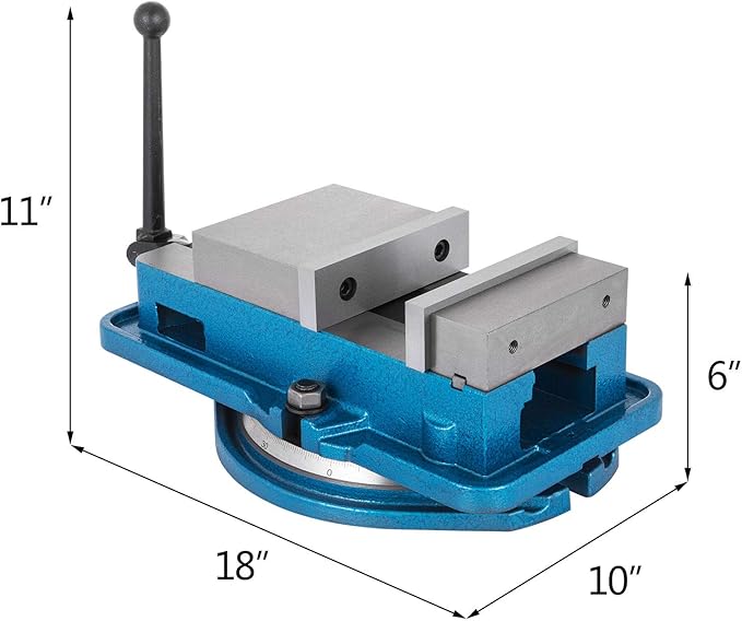 VEVOR 6 Inch Heavy Duty Milling Vise Bench Clamp Vise High Precision Clamping Vise 6 Inch Jaw Width with 360 Degrees Swiveling Base CNC Vise