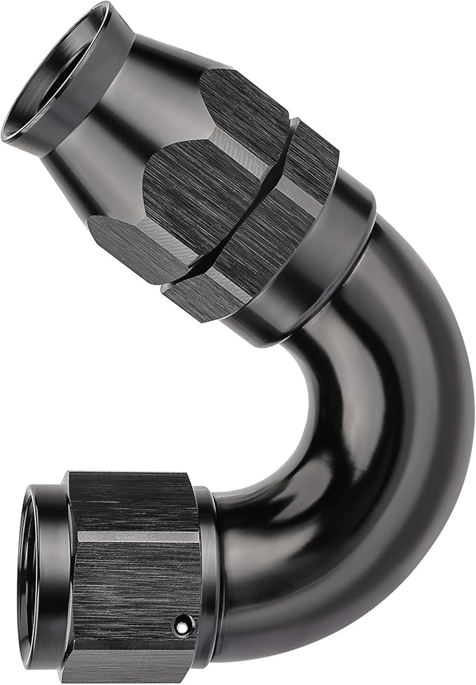 EVIL ENERGY 10AN 150 Degree PTFE One Piece Full Flow End Hose Fitting Aluminum Black