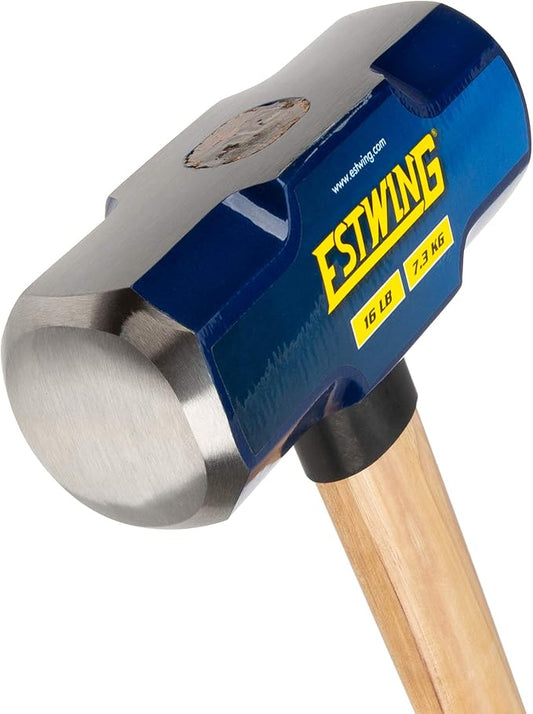 Estwing 16-Pound Hard Face Sledge Hammer - 36-Inch Hickory Handle, Ergonomic Grip, Durable Construction for Demolition & Stake Driving
