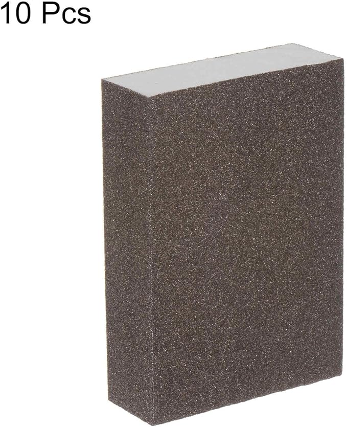 HARFINGTON 10pcs Fine Sanding Sponge Blocks 320-400 Grit Foam Sanding Block for Polishing Kitchen Metal Wood Drywall, 100x70x25mm