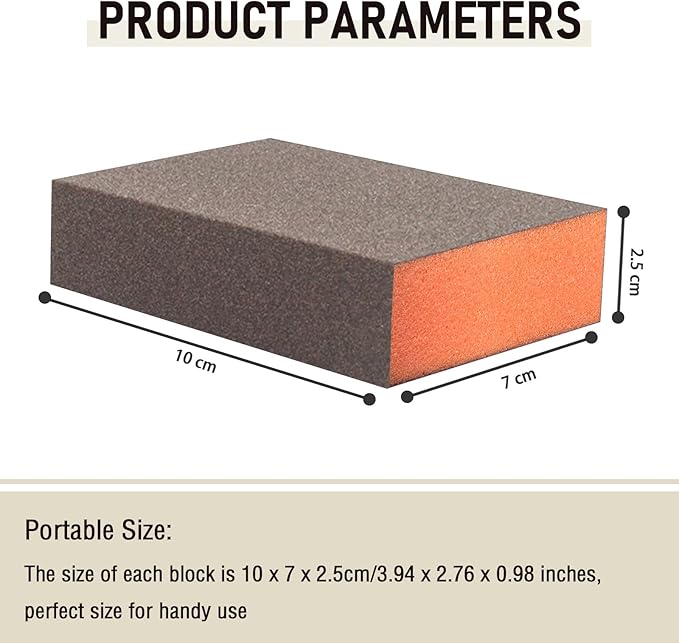 Sanding Sponge, 320 Grit Assortment Sanding Block, Wet and Dry Dual-use Sander Sponges for Drywall Metal, Sandpaper Sponge for Wood, Washable and Reusable, 20 Pack