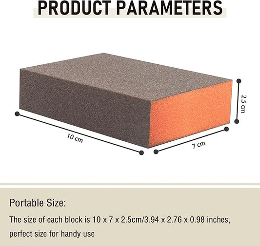 Sanding Sponge, 60 Grit Assortment Sanding Block, Wet and Dry Dual-use Sander Sponges for Drywall Metal, Sandpaper Sponge for Wood, Washable and Reusable