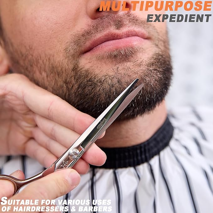 High-end Professional Extremely Very Sharp Barber Hair Cutting Scissors Hairdresser Shears For Hair 6.25 Inch Haircut Scissor Made Of Stainless Steel Alloy For Hairdressing Salon and Home Use