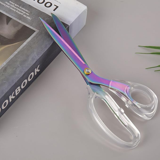 Acrylic Scissors, 9??Ultra-Sharp Titanium Coated Blades and Sharp All-Purpose Scissor, Sewing Scissors, Office Scissor, Comfortable Handle Design, Versatile Usage