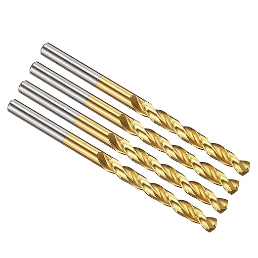 PATIKIL 5.5mm Drill Bit, M42 8% Cobalt High-Speed Steel Jobber Straight Shank 135° Titanium Nitride (TiN) Coated for Hard Metal Stainless Steel - 4 Pack