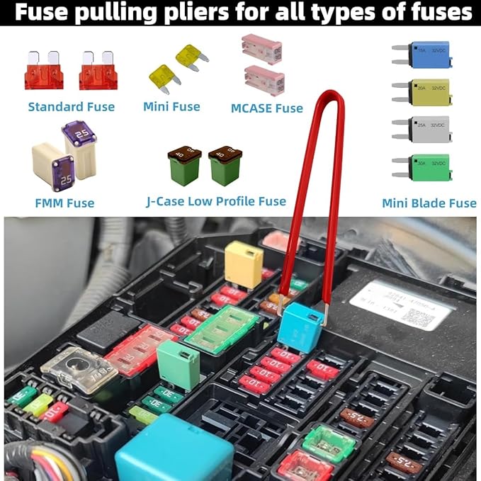 Relay Puller Pliers Relay and Fuse Remover Tool, Automotive Relay FMM Fuses Puller Tool, Car Vehicle Battery Terminal Wiper Remover