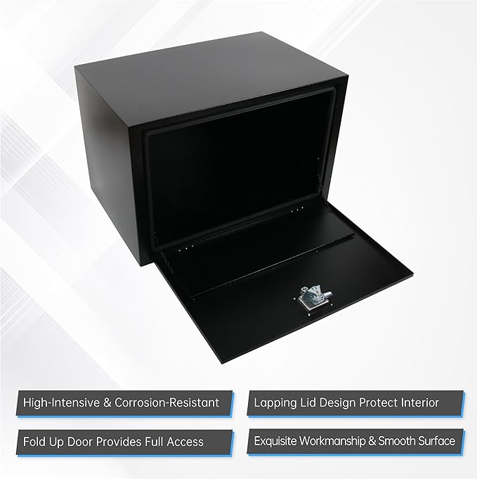 36 Inches Steel Underbody Tool Boxes竊똇eavy Duty Flatbed Tool Box with Lock and Key, Black (36" *24 "*24")