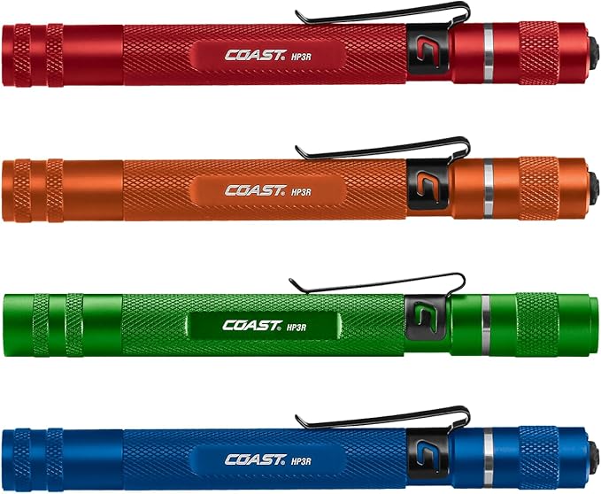 Coast HP3R 385 Lumen Rechargeable LED Penlight with Twist Focus, Red