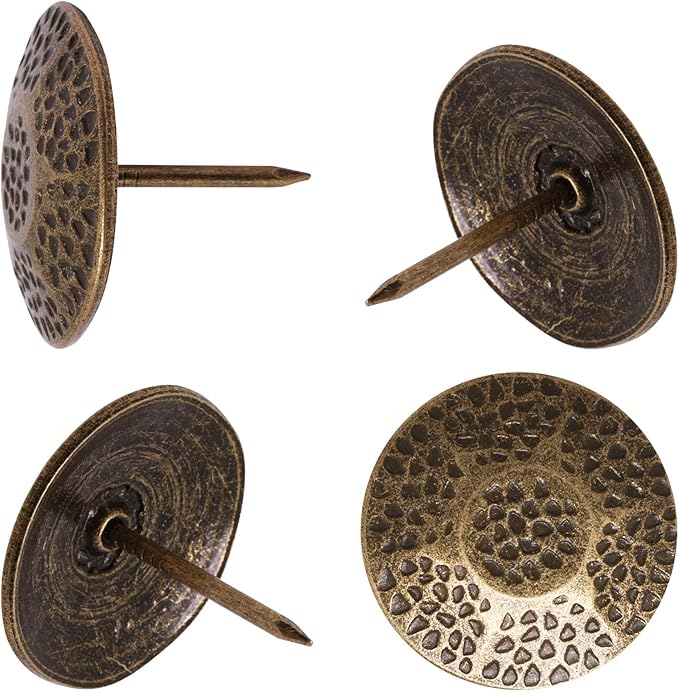 YuGtcen 40pcs Upholstery Tacks, Decorative Nails Thumb Tacks Metal Upholstery Nails for Wood Pins Vintage Furniture Tack (26x23mm, Turtle Shape Bronze)