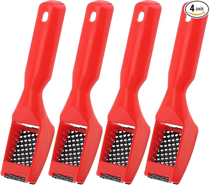 4pcs Surform Shaver Handy Filing Razor Tools Second-Cut Tooth Mill File Hand Plane Mini File, Red