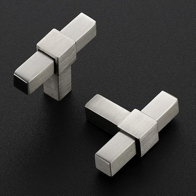3 Pack Brushed Nickel Cabinet Handles - 2" Overall Length Cabinet Pulls Drawer Pulls Cabinet Hardware Kitchen Handles for Cabinets