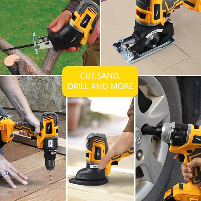NEWONE 20V Cordless Tool Set,5-Tool Set Power Tool Combo Kit, Compatible with De-Walt 20V Battery,One Charger