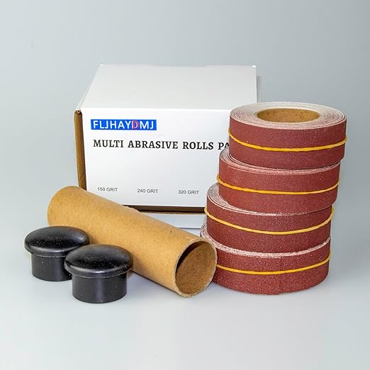 Sandpaper Roll竊똄mery Cloth Roll,150 240 320 400 Grits竊똄ach Roll 1 Inch Wide and 19.7 Feet Long in Box, Suitable for Household Rust Removal, Woodworking and Metal Polishing
