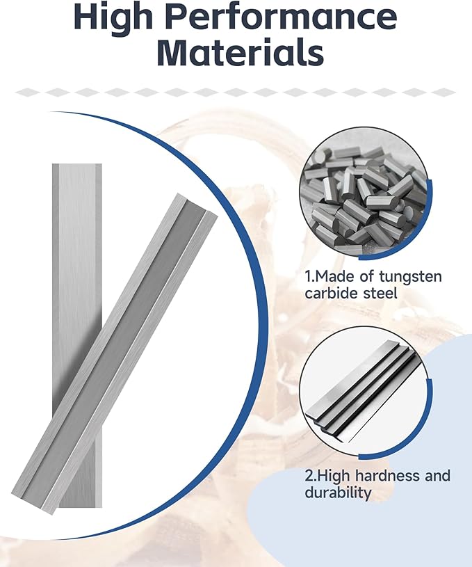 2.5" Carbide Paint Scraper Blades, Double-Edged Reversible Replacement Tungsten Steel Blades, Fit for 2.5in scraper, for Removing Paint, Wood, Glue and Grout - 2pcs