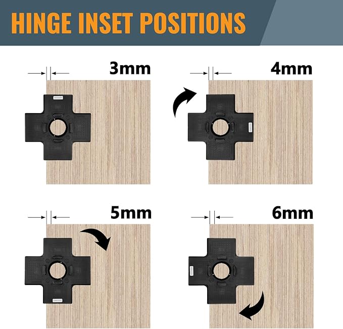 POWERTEC Cabinet Hinge Jig w/ 35mm Forstner Bit, Concealed Hinge Jig for Cabinet Door Mounting & Cabinet Hardware Installation, Woodworking Tools for Cabinet Hinges Installation (71847V)