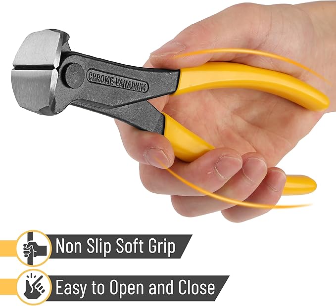 Bates- Nail Puller, Yellow, Nail Remover Tool, Cutting Pliers, Carpenter Tools, Staple Puller, Nail Puller Tool, End Cutting Pliers, Nail Pliers, Nail Pulling, Nail Puller Pliers, Nippers Tool