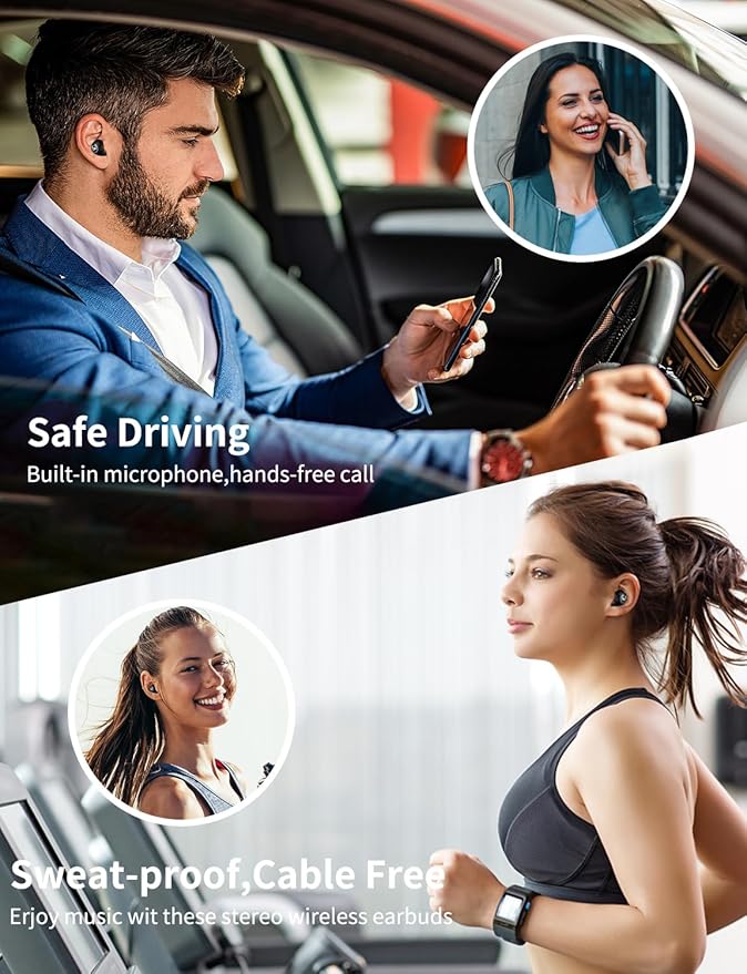 King Tiger Wireless Bluetooth Earphones, Touch Control, Hi Fi Stereo bass, Suitable for Drivers, Offices, Fitness and Entertainment.